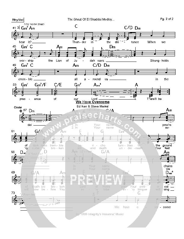 The Shout Of El Shaddai Medley Rhythm/Vocal (Paul Wilbur)