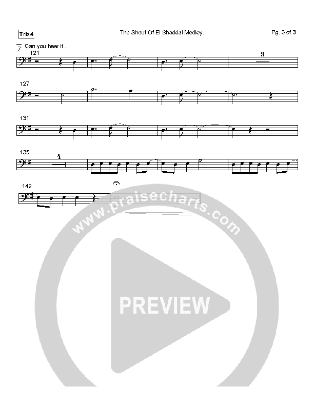 The Shout Of El Shaddai Medley Trombone 4 (Paul Wilbur)