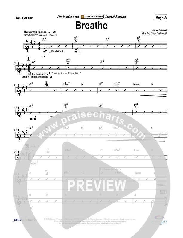 Breathe / Yearn Acoustic Guitar (Marie Barnett)