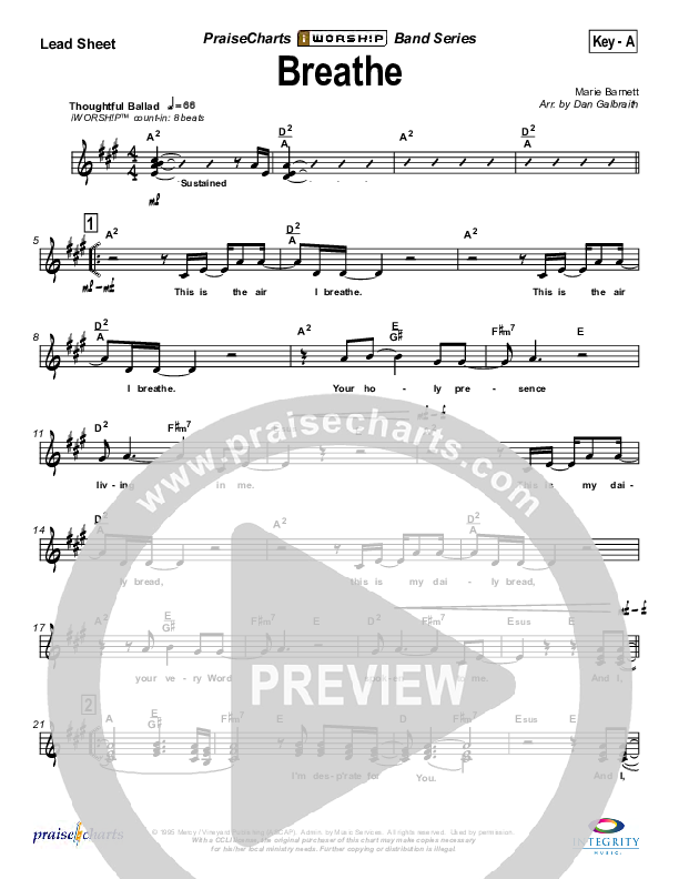 Breathe / Yearn Lead Sheet (SAT) (Marie Barnett)