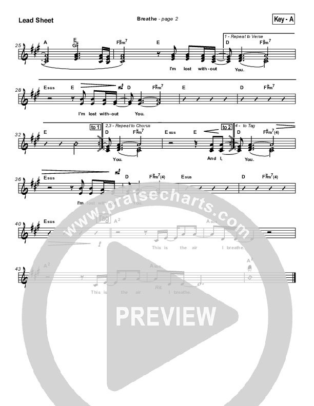 Breathe / Yearn Lead Sheet (SAT) (Marie Barnett)
