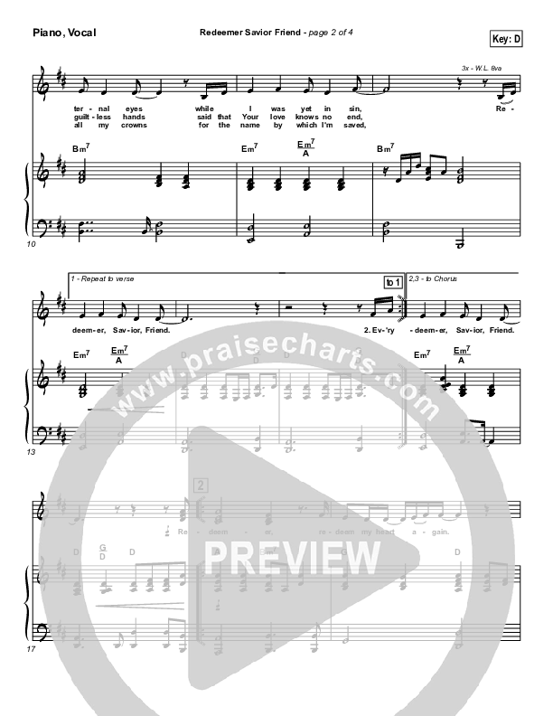 Redeemer Savior Friend Piano/Vocal & Lead (Darrell Evans)