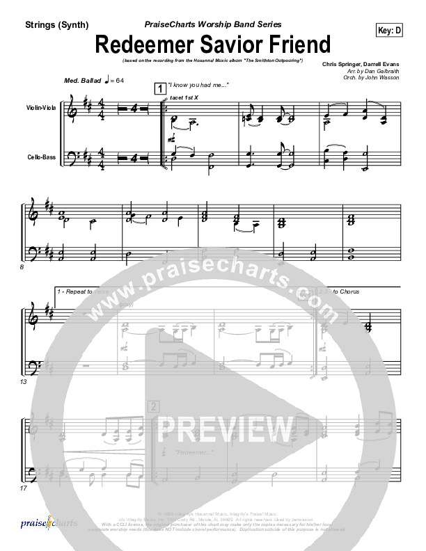 Redeemer Savior Friend Synth Strings (Darrell Evans)