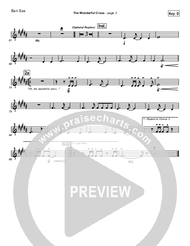 The Wonderful Cross Bari Sax (Chris Tomlin)