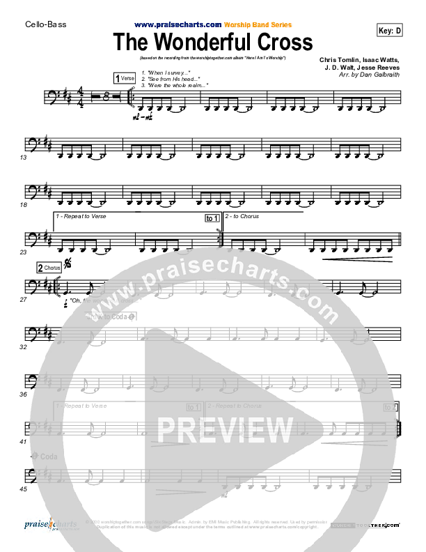 The Wonderful Cross Cello/Bass (Chris Tomlin)