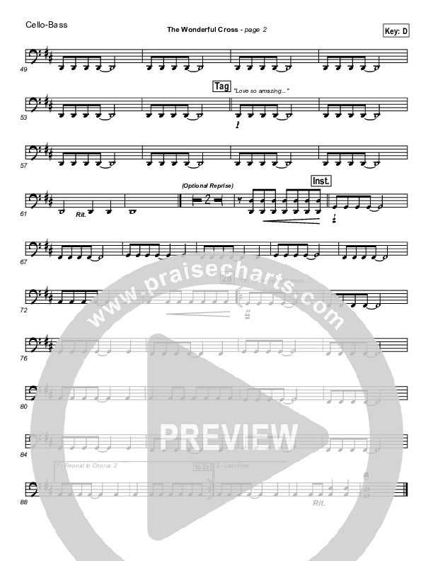 The Wonderful Cross Cello/Bass (Chris Tomlin)