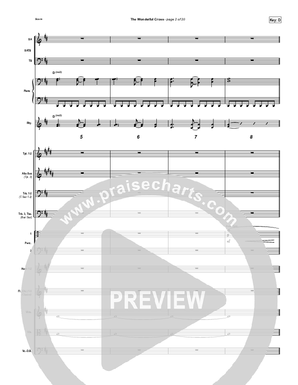 The Wonderful Cross Conductor's Score (Chris Tomlin)
