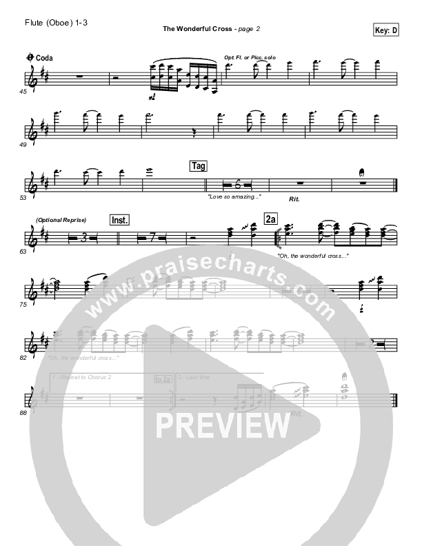 The Wonderful Cross Flute/Oboe 1/2/3 (Chris Tomlin)