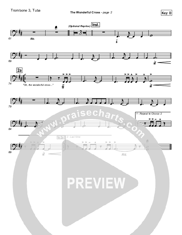 The Wonderful Cross Trombone 3/Tuba (Chris Tomlin)