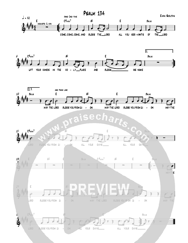 Psalm 134 Lead Sheet (Toowoomba City Church)