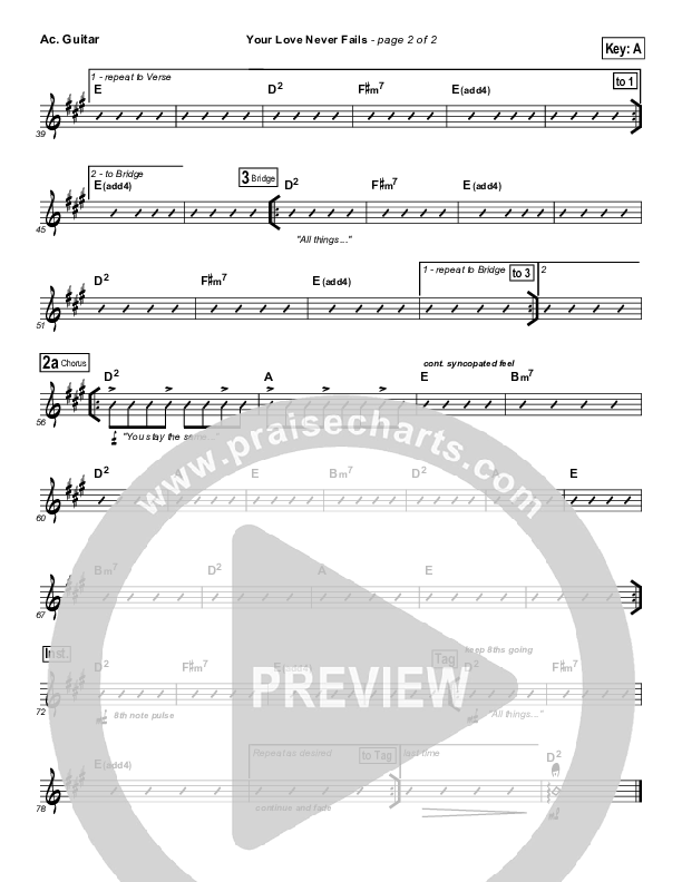 Your Love Never Fails Acoustic Guitar (Chris McClarney)