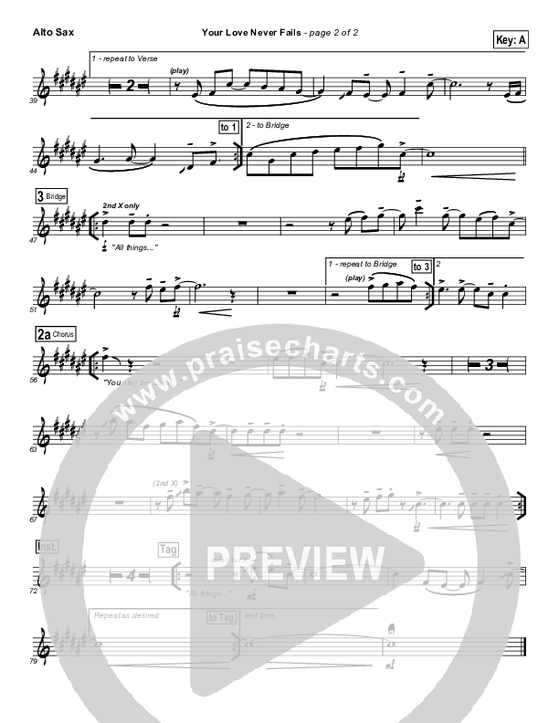 Your Love Never Fails Alto Sax (Chris McClarney)