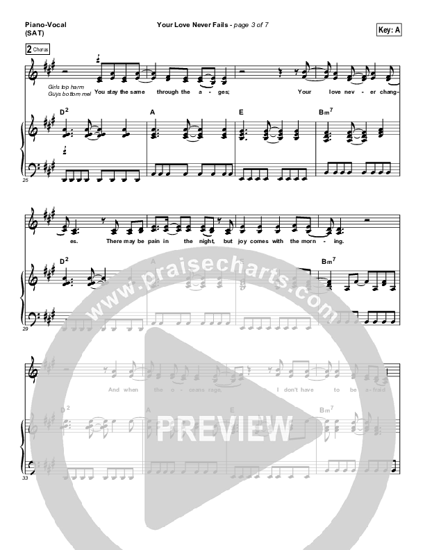 Your Love Never Fails Piano/Vocal (SAT) (Chris McClarney)