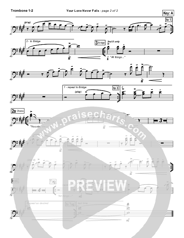 Your Love Never Fails Trombone 1/2 (Chris McClarney)