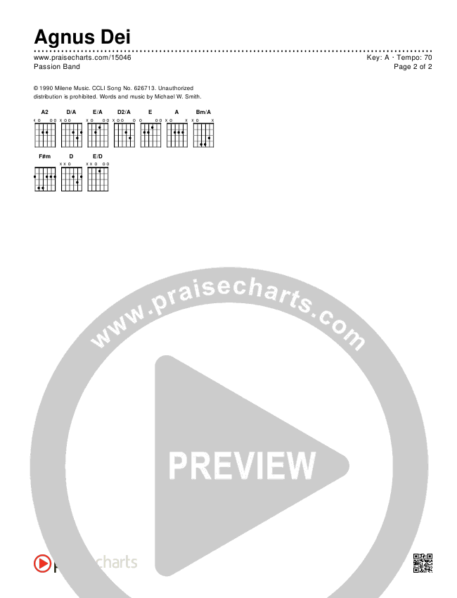 Agnus Dei Chords & Lyrics (Passion)