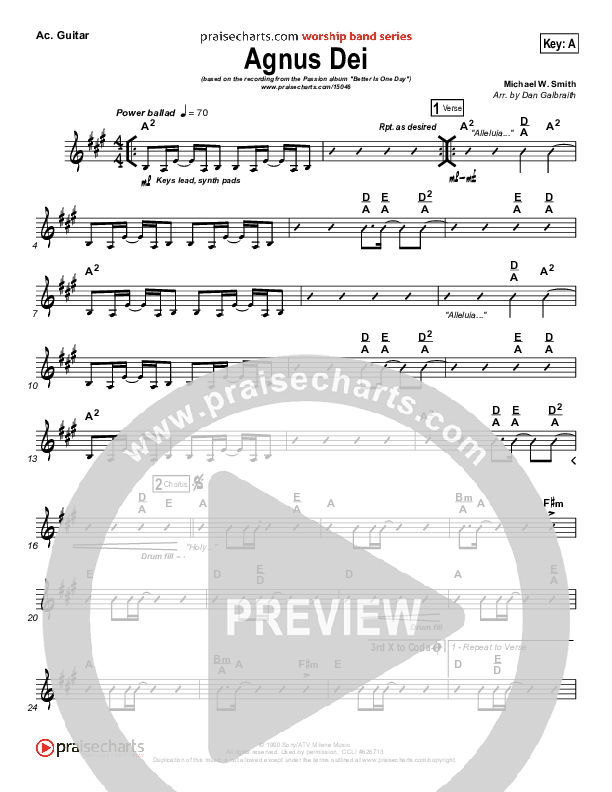 Agnus Dei Acoustic Guitar (Passion)