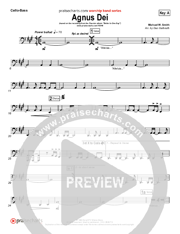 Agnus Dei Cello/Bass (Passion)