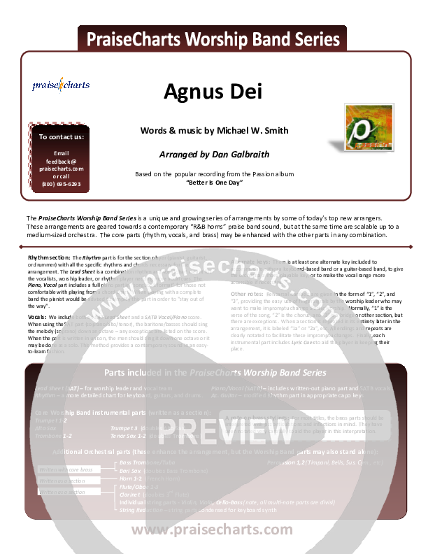Agnus Dei Cover Sheet (Passion)