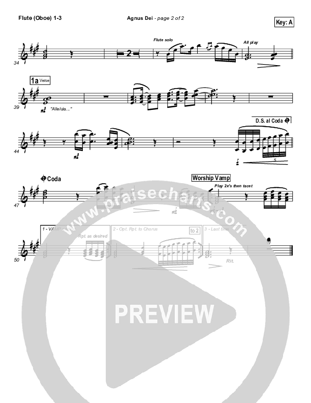 Agnus Dei Flute/Oboe 1/2/3 (Passion)