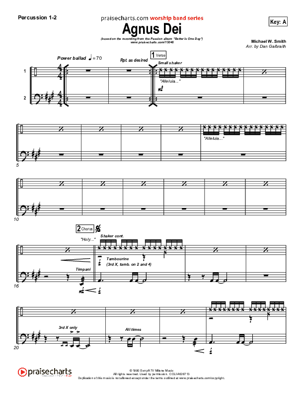 Agnus Dei Percussion 1/2 (Passion)