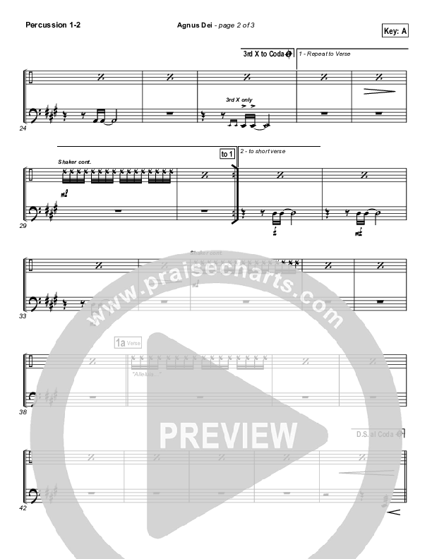 Agnus Dei Percussion 1/2 (Passion)