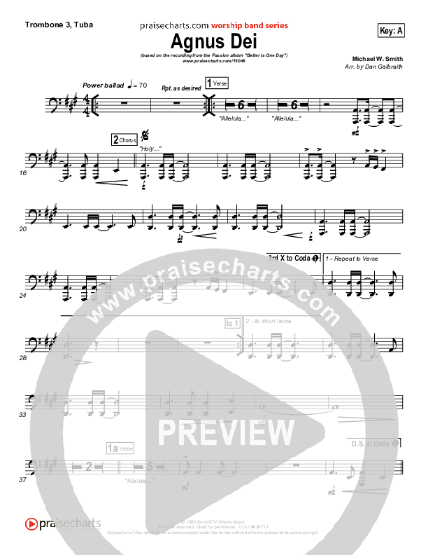 Agnus Dei Trombone 3/Tuba (Passion)
