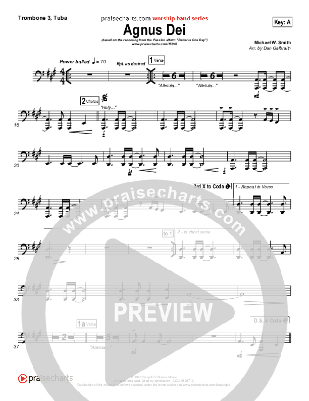 Agnus Dei Trombone 3/Tuba (Passion)