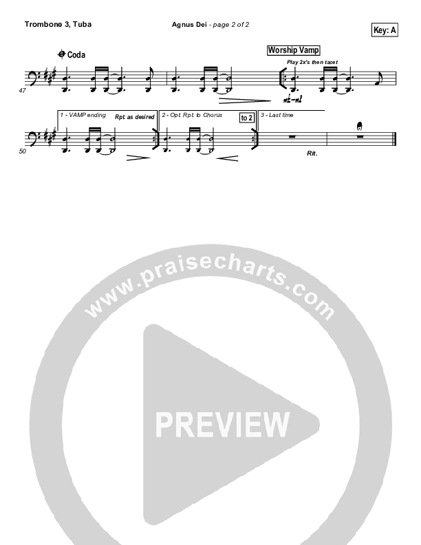 Agnus Dei Trombone 3/Tuba (Passion)