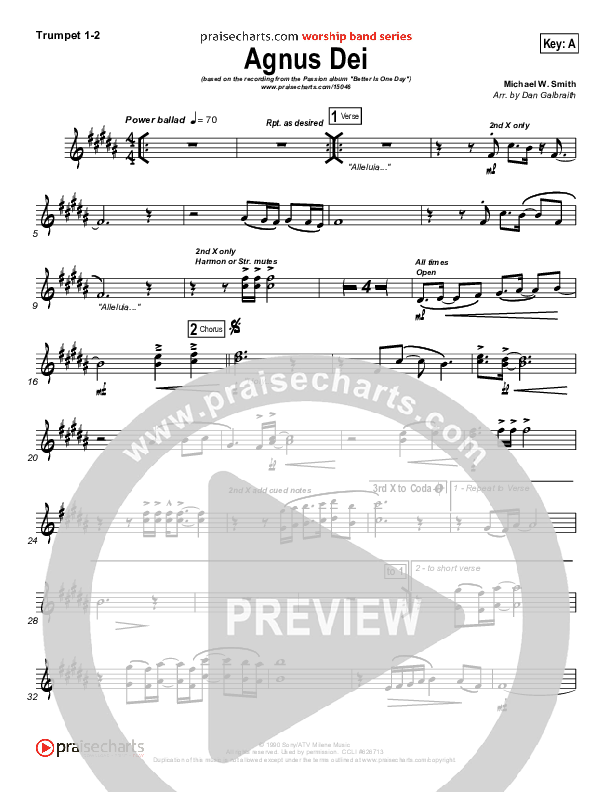Agnus Dei Trumpet 1,2 (Passion)