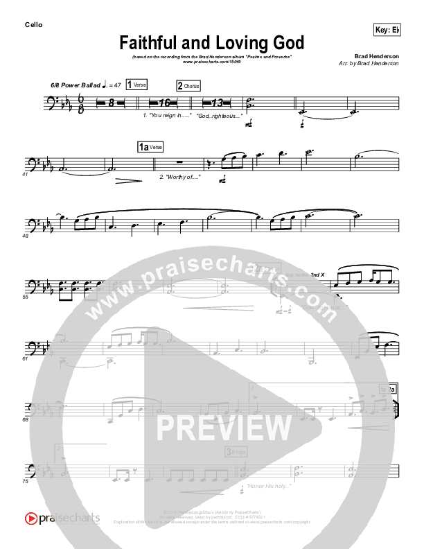 Faithful And Loving God Cello (Brad Henderson)