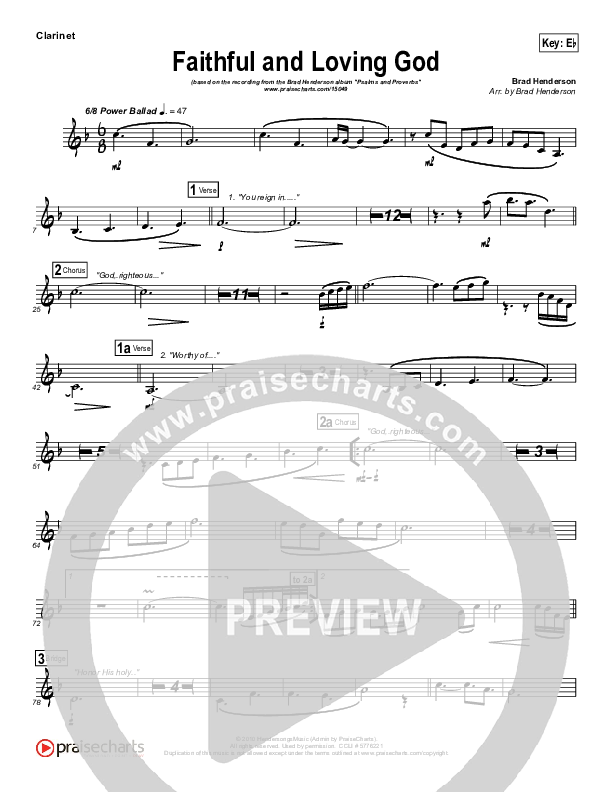 Faithful And Loving God Clarinet (Brad Henderson)