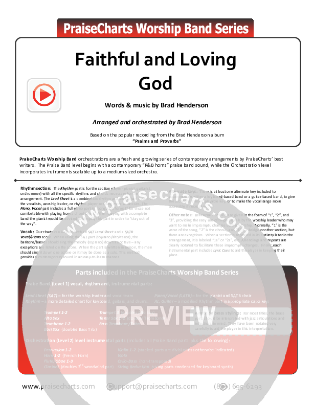 Faithful And Loving God Cover Sheet (Brad Henderson)