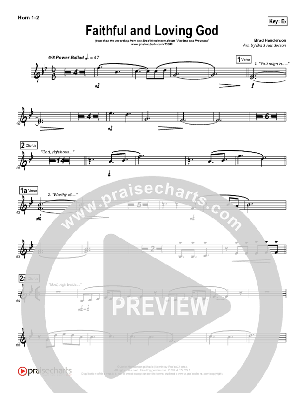 Faithful And Loving God French Horn 1/2 (Brad Henderson)