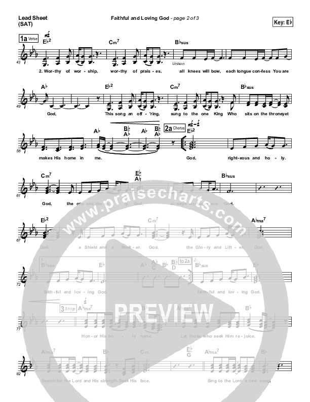 Faithful And Loving God Lead Sheet (SAT) (Brad Henderson)