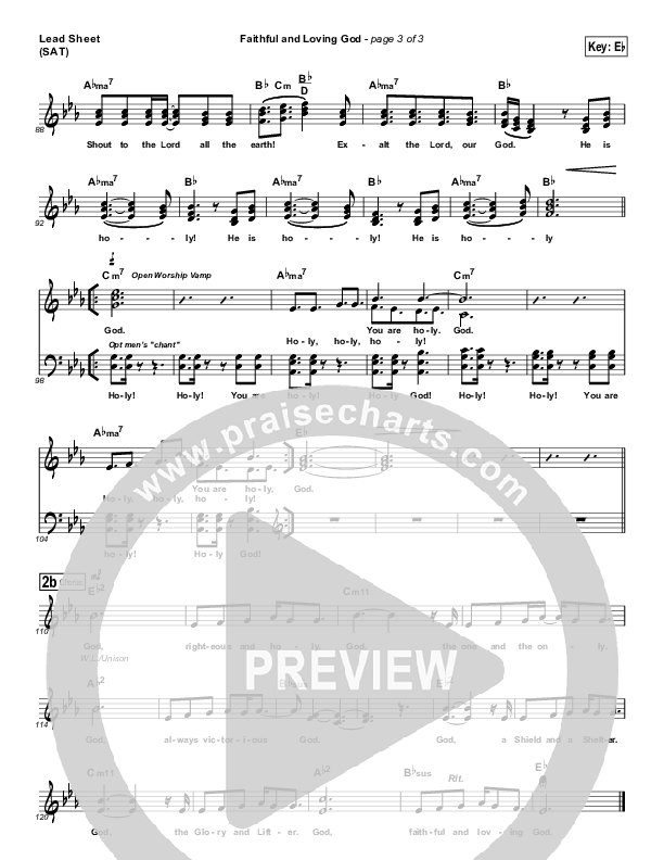 Faithful And Loving God Lead Sheet (SAT) (Brad Henderson)