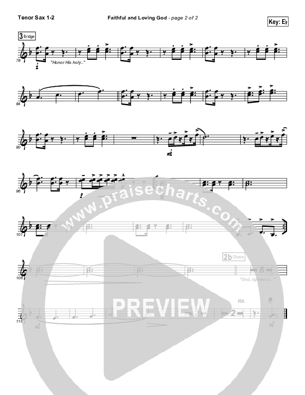 Faithful And Loving God Tenor Sax 1/2 (Brad Henderson)
