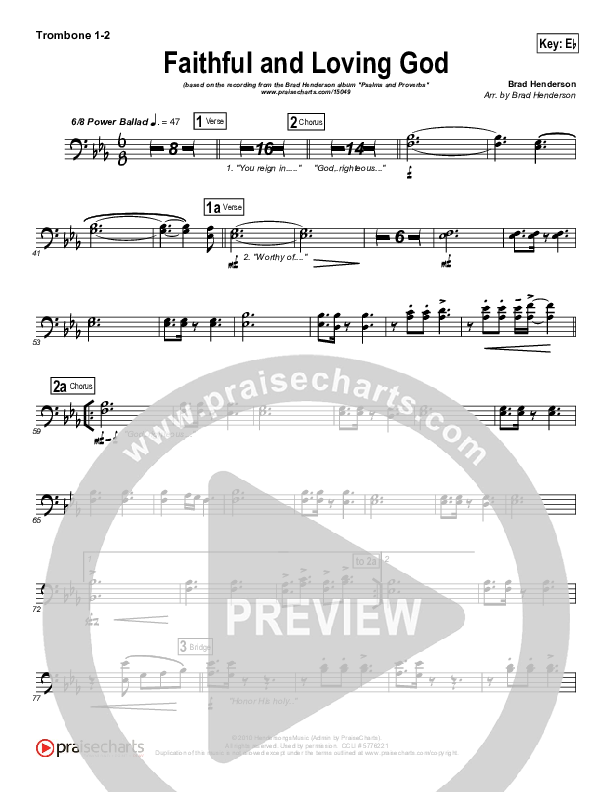 Faithful And Loving God Trombone 1/2 (Brad Henderson)