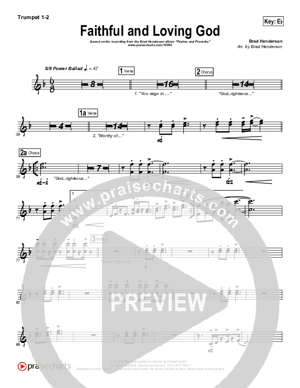 Faithful And Loving God Trumpet 1,2 (Brad Henderson)