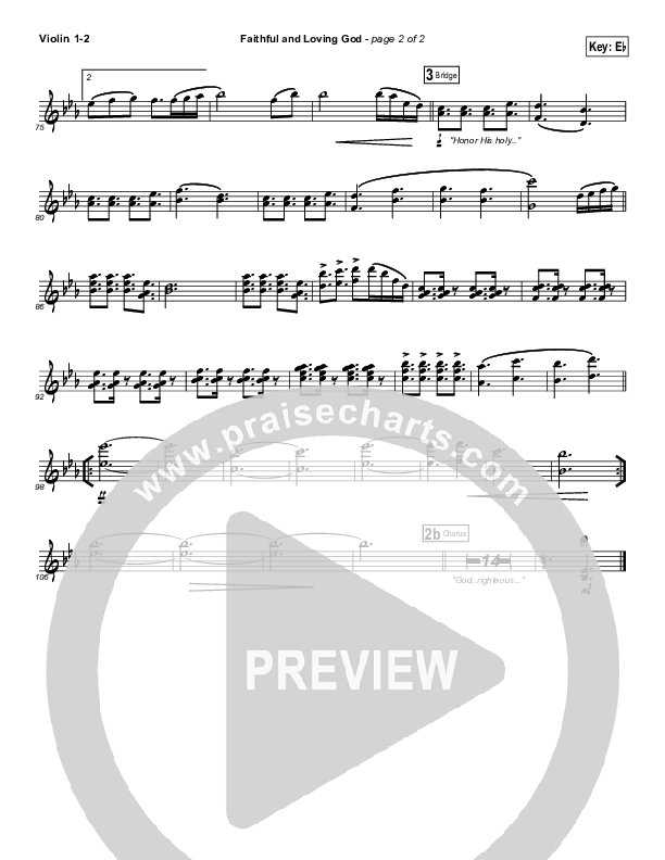 Faithful And Loving God Violin 1/2 (Brad Henderson)