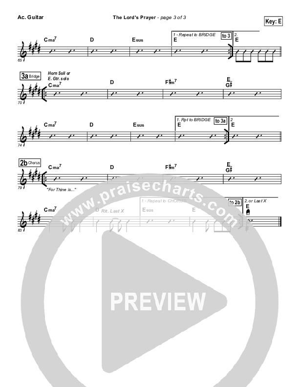 The Lord's Prayer Acoustic Guitar (Tommy Walker)