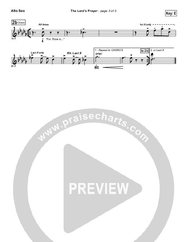 The Lord's Prayer Alto Sax (Tommy Walker)