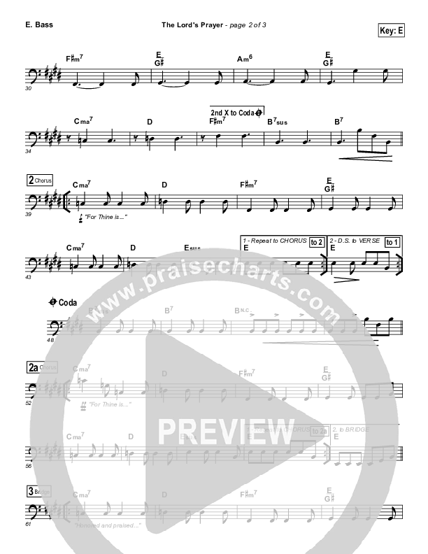 The Lord's Prayer Bass Guitar (Tommy Walker)