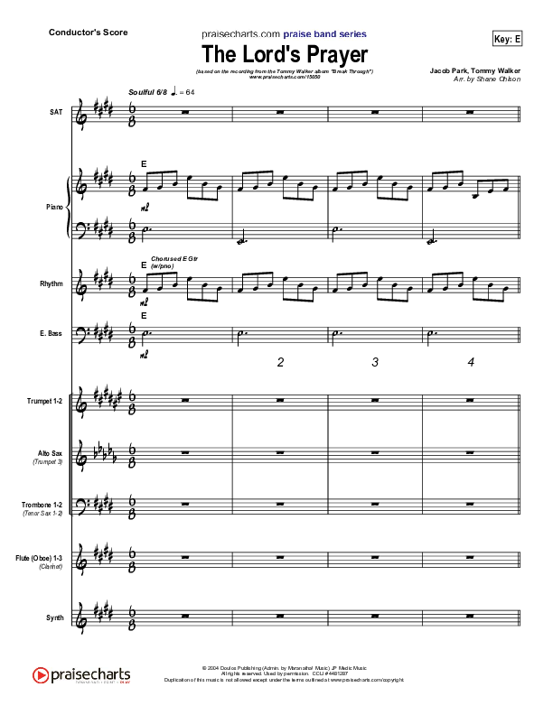 The Lord's Prayer Conductor's Score (Tommy Walker)