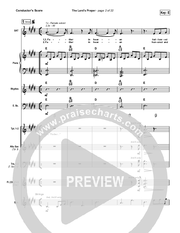 The Lord's Prayer Conductor's Score (Tommy Walker)