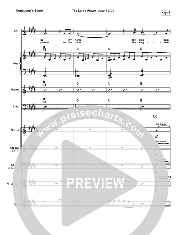 The Lord's Prayer Conductor's Score (Tommy Walker)