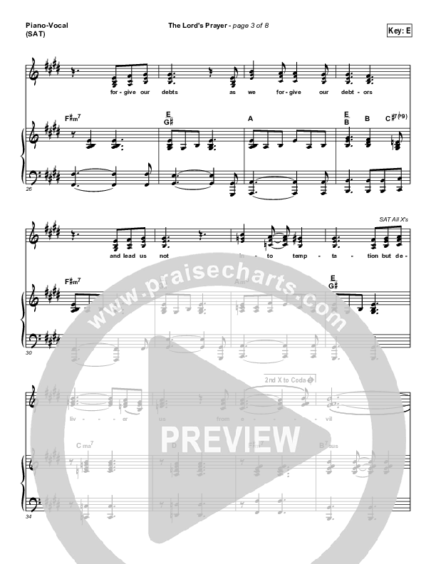 The Lord's Prayer Piano/Vocal (SAT) (Tommy Walker)