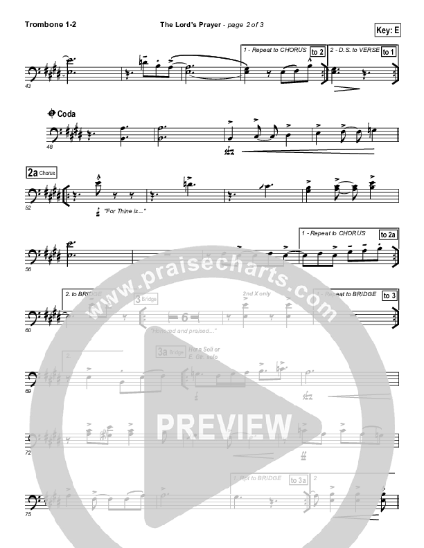 The Lord's Prayer Trombone 1/2 (Tommy Walker)