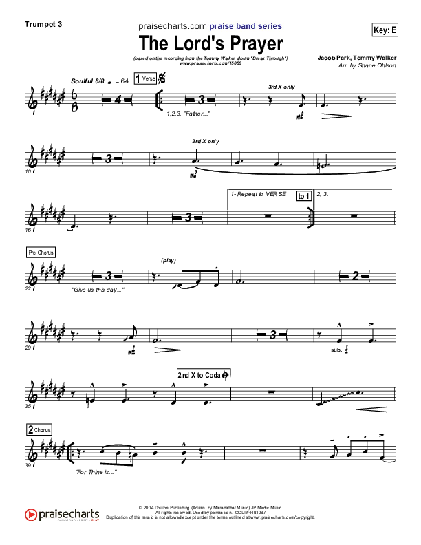 The Lord's Prayer Trumpet 3 (Tommy Walker)