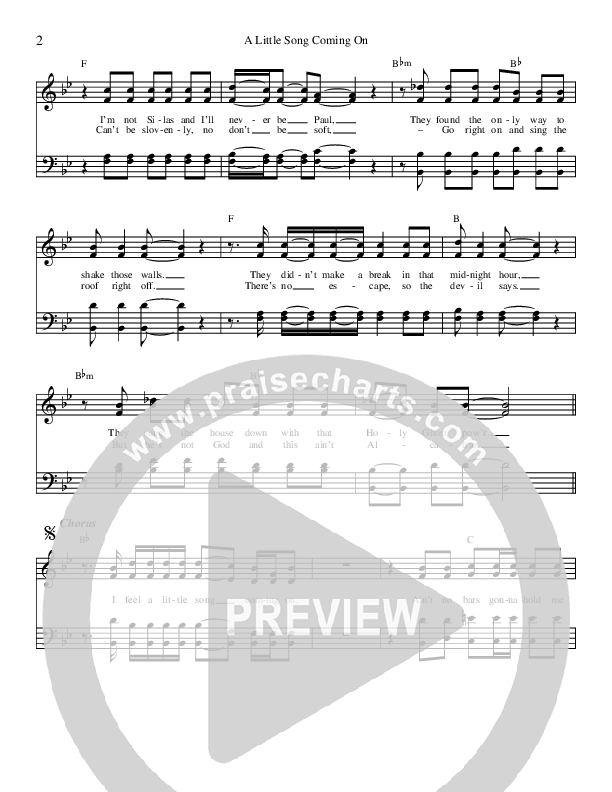 A Little Song Coming On Lead Sheet (Three Bridges)