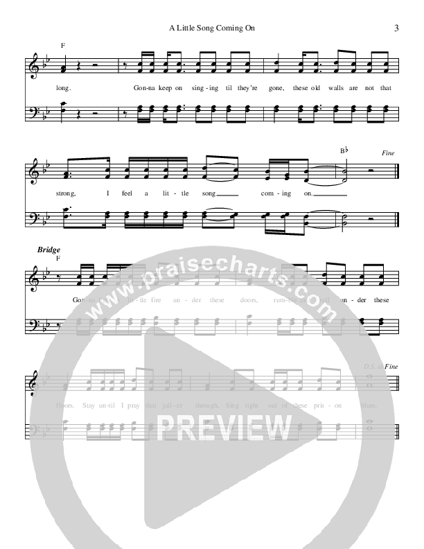 A Little Song Coming On Lead Sheet (Three Bridges)